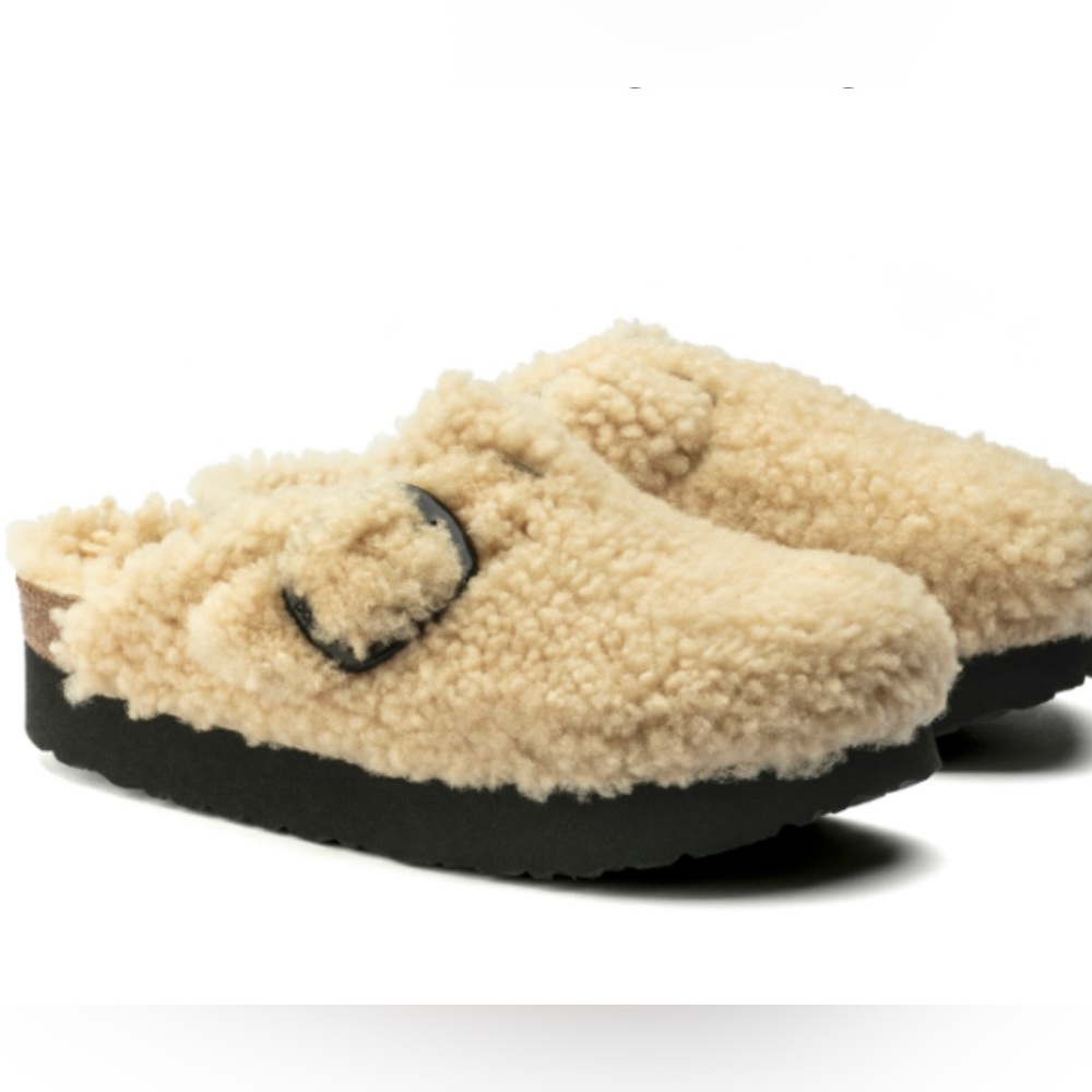 Birkenstock Boston Big Buckle Shearling Clog
